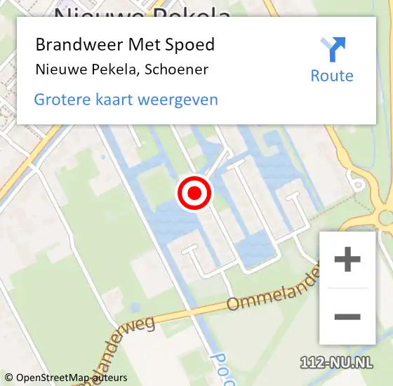 Locatie op kaart van de 112 melding: Brandweer Met Spoed Naar Nieuwe Pekela, Schoener op 28 november 2024 19:03