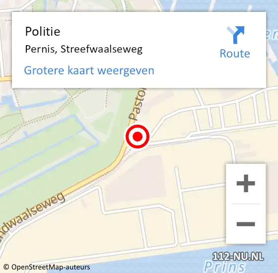 Locatie op kaart van de 112 melding: Politie Pernis, Streefwaalseweg op 28 november 2024 19:25