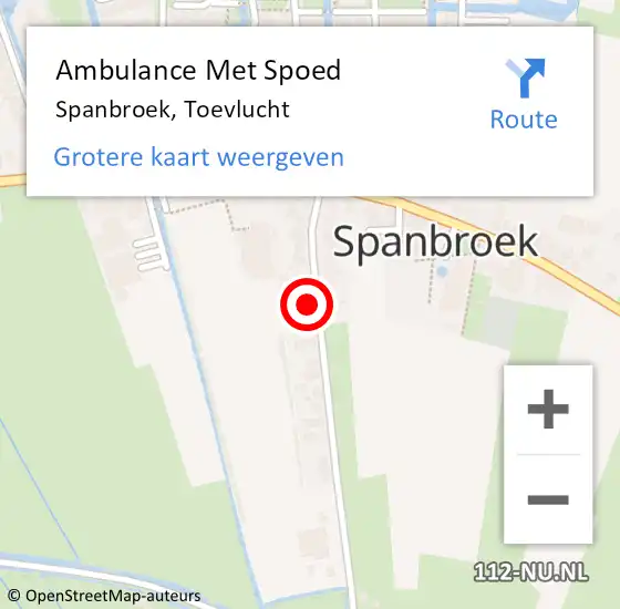 Locatie op kaart van de 112 melding: Ambulance Met Spoed Naar Spanbroek, Toevlucht op 28 november 2024 19:32