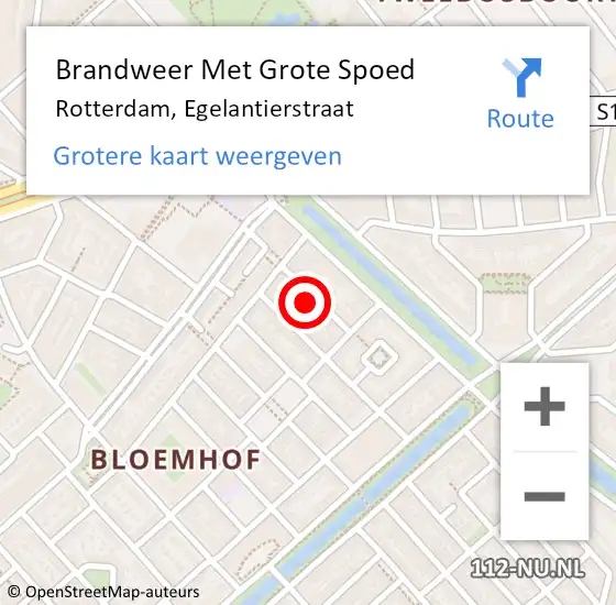 Locatie op kaart van de 112 melding: Brandweer Met Grote Spoed Naar Rotterdam, Egelantierstraat op 28 november 2024 19:47