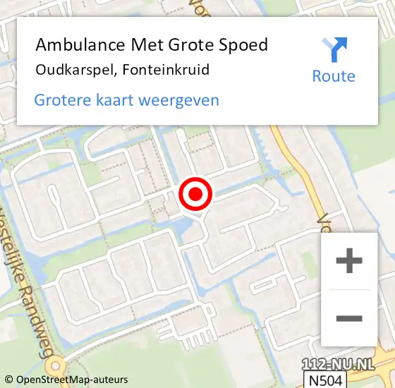 Locatie op kaart van de 112 melding: Ambulance Met Grote Spoed Naar Oudkarspel, Fonteinkruid op 28 november 2024 20:02