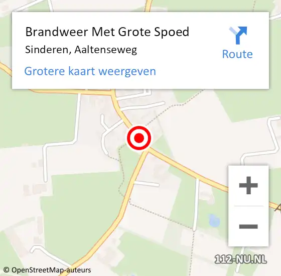 Locatie op kaart van de 112 melding: Brandweer Met Grote Spoed Naar Sinderen, Aaltenseweg op 28 november 2024 20:18