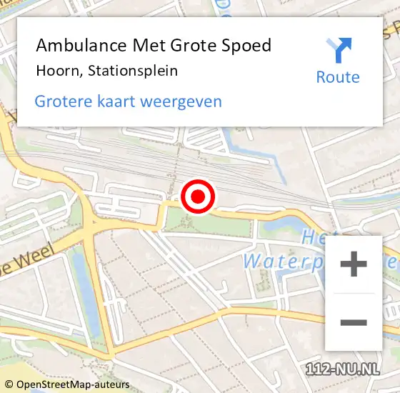 Locatie op kaart van de 112 melding: Ambulance Met Grote Spoed Naar Hoorn, Stationsplein op 28 november 2024 21:03