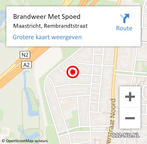 Locatie op kaart van de 112 melding: Brandweer Met Spoed Naar Maastricht, Rembrandtstraat op 28 november 2024 21:15