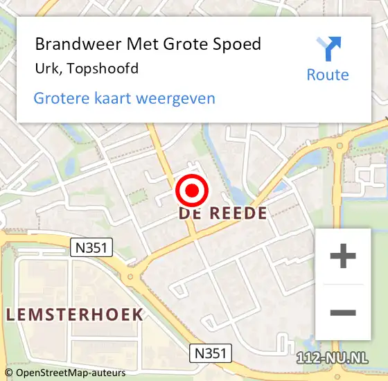 Locatie op kaart van de 112 melding: Brandweer Met Grote Spoed Naar Urk, Topshoofd op 28 november 2024 21:29