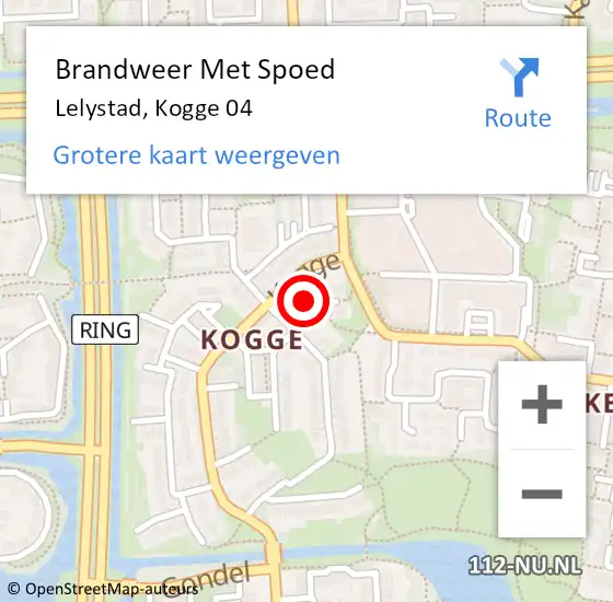 Locatie op kaart van de 112 melding: Brandweer Met Spoed Naar Lelystad, Kogge 04 op 28 november 2024 21:31