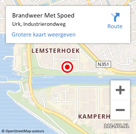 Locatie op kaart van de 112 melding: Brandweer Met Spoed Naar Urk, Industrierondweg op 28 november 2024 21:56