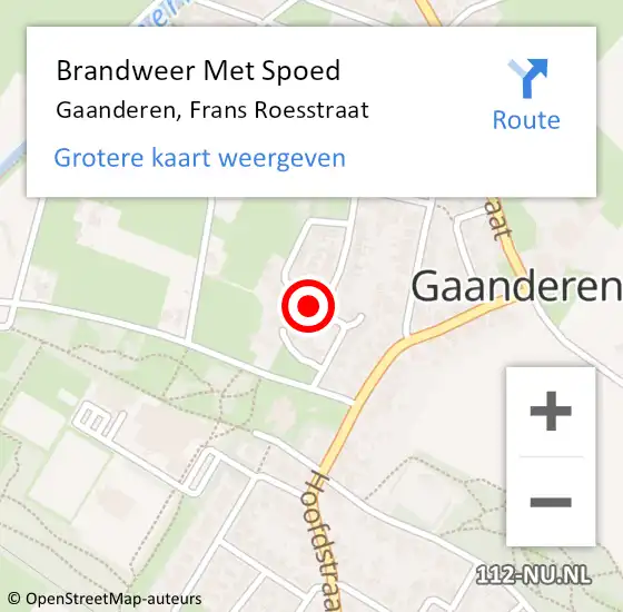 Locatie op kaart van de 112 melding: Brandweer Met Spoed Naar Gaanderen, Frans Roesstraat op 28 november 2024 21:57