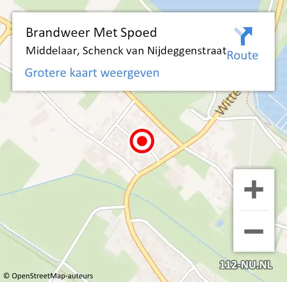 Locatie op kaart van de 112 melding: Brandweer Met Spoed Naar Middelaar, Schenck van Nijdeggenstraat op 28 november 2024 22:10