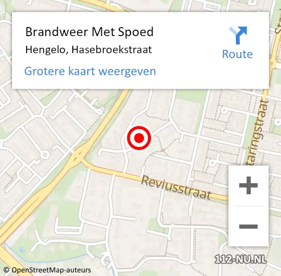 Locatie op kaart van de 112 melding: Brandweer Met Spoed Naar Hengelo, Hasebroekstraat op 28 november 2024 22:55