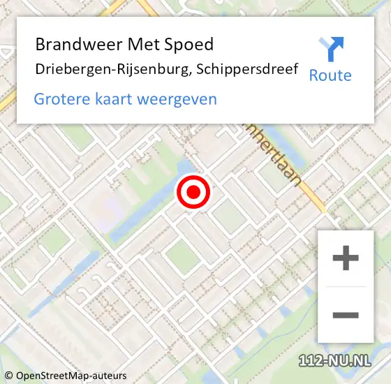 Locatie op kaart van de 112 melding: Brandweer Met Spoed Naar Driebergen-Rijsenburg, Schippersdreef op 28 november 2024 23:07