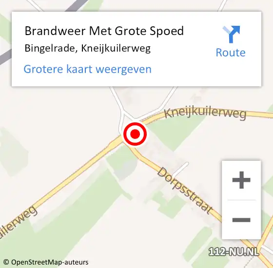 Locatie op kaart van de 112 melding: Brandweer Met Grote Spoed Naar Bingelrade, Kneijkuilerweg op 28 november 2024 23:33