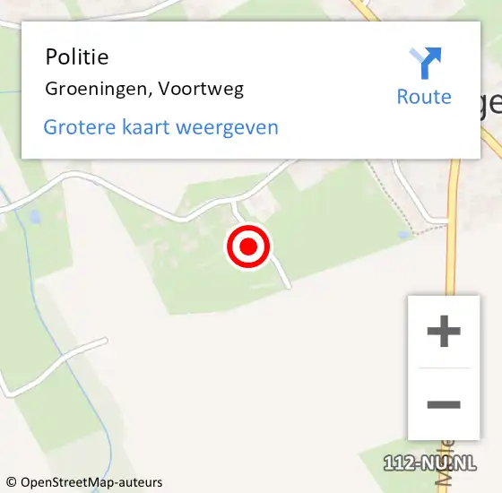 Locatie op kaart van de 112 melding: Politie Groeningen, Voortweg op 28 november 2024 23:41