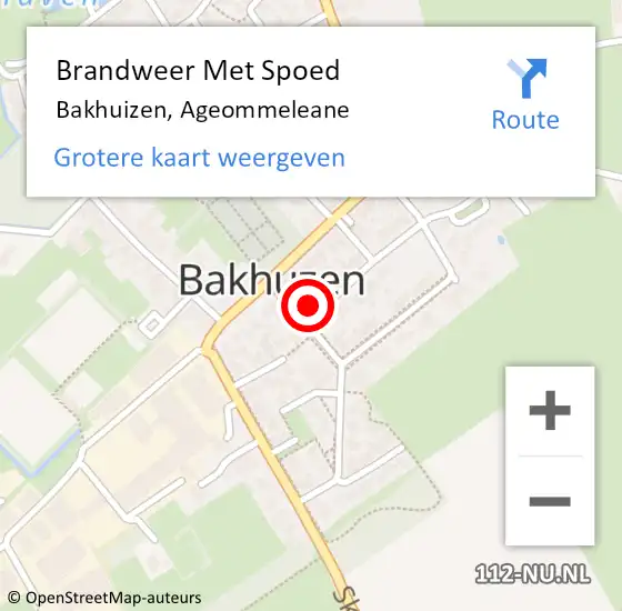 Locatie op kaart van de 112 melding: Brandweer Met Spoed Naar Bakhuizen, Ageommeleane op 28 november 2024 23:59