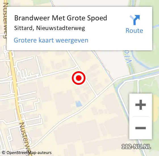 Locatie op kaart van de 112 melding: Brandweer Met Grote Spoed Naar Sittard, Nieuwstadterweg op 29 november 2024 01:37