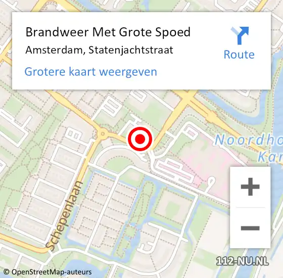 Locatie op kaart van de 112 melding: Brandweer Met Grote Spoed Naar Amsterdam, Statenjachtstraat op 29 november 2024 04:01