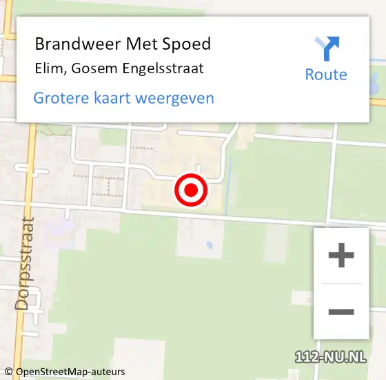 Locatie op kaart van de 112 melding: Brandweer Met Spoed Naar Elim, Gosem Engelsstraat op 29 november 2024 06:45