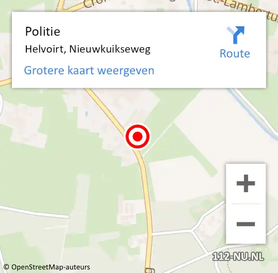 Locatie op kaart van de 112 melding: Politie Helvoirt, Nieuwkuikseweg op 29 november 2024 06:51