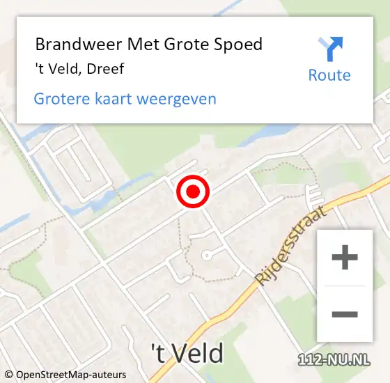 Locatie op kaart van de 112 melding: Brandweer Met Grote Spoed Naar 't Veld, Dreef op 29 november 2024 07:21