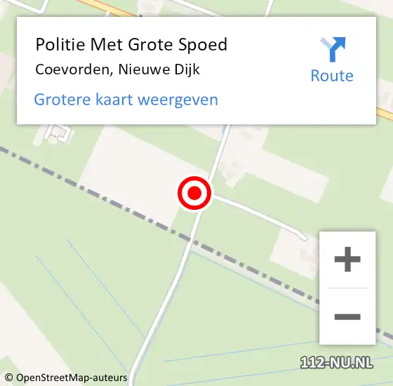 Locatie op kaart van de 112 melding: Politie Met Grote Spoed Naar Coevorden, Nieuwe Dijk op 29 november 2024 07:54