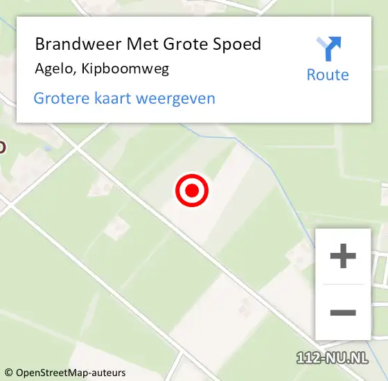 Locatie op kaart van de 112 melding: Brandweer Met Grote Spoed Naar Agelo, Kipboomweg op 29 november 2024 08:24