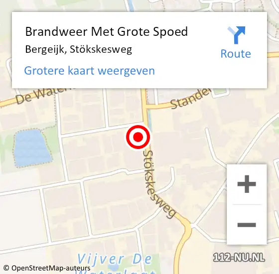 Locatie op kaart van de 112 melding: Brandweer Met Grote Spoed Naar Bergeijk, Stökskesweg op 29 november 2024 08:35