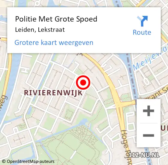 Locatie op kaart van de 112 melding: Politie Met Grote Spoed Naar Leiden, Lekstraat op 29 november 2024 08:43