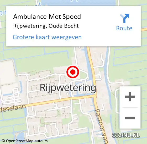 Locatie op kaart van de 112 melding: Ambulance Met Spoed Naar Rijpwetering, Oude Bocht op 29 november 2024 09:00