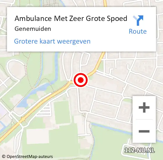 Locatie op kaart van de 112 melding: Ambulance Met Zeer Grote Spoed Naar Genemuiden op 29 november 2024 09:04