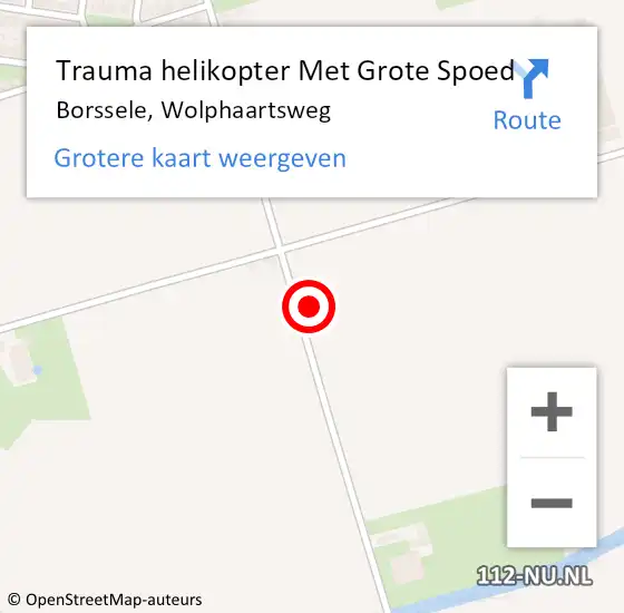 Locatie op kaart van de 112 melding: Trauma helikopter Met Grote Spoed Naar Borssele, Wolphaartsweg op 29 november 2024 09:06