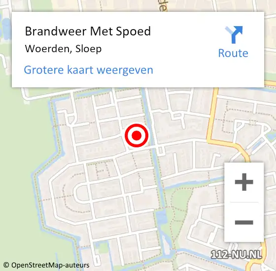 Locatie op kaart van de 112 melding: Brandweer Met Spoed Naar Woerden, Sloep op 29 november 2024 09:14