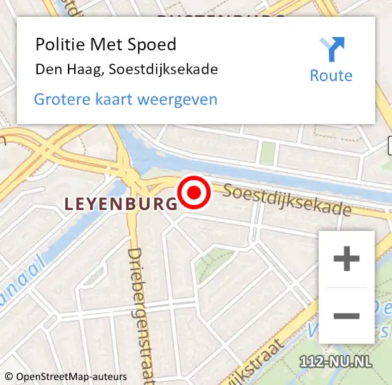 Locatie op kaart van de 112 melding: Politie Met Spoed Naar Den Haag, Soestdijksekade op 29 november 2024 09:25