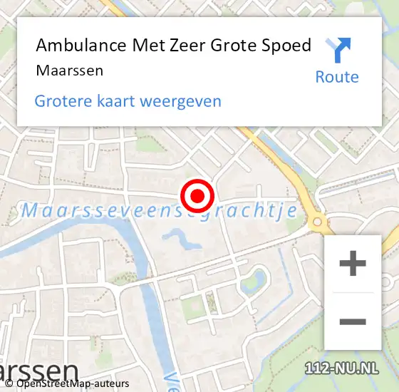 Locatie op kaart van de 112 melding: Ambulance Met Zeer Grote Spoed Naar Maarssen op 29 november 2024 09:30