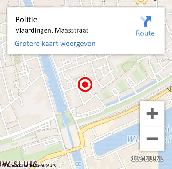 Locatie op kaart van de 112 melding: Politie Vlaardingen, Maasstraat op 29 november 2024 10:04