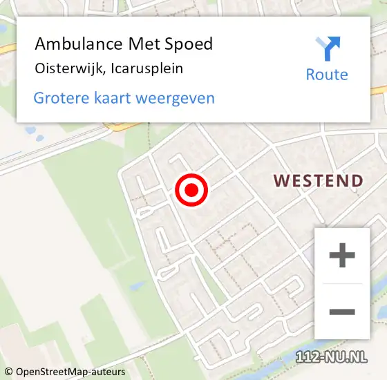 Locatie op kaart van de 112 melding: Ambulance Met Spoed Naar Oisterwijk, Icarusplein op 28 oktober 2014 15:49