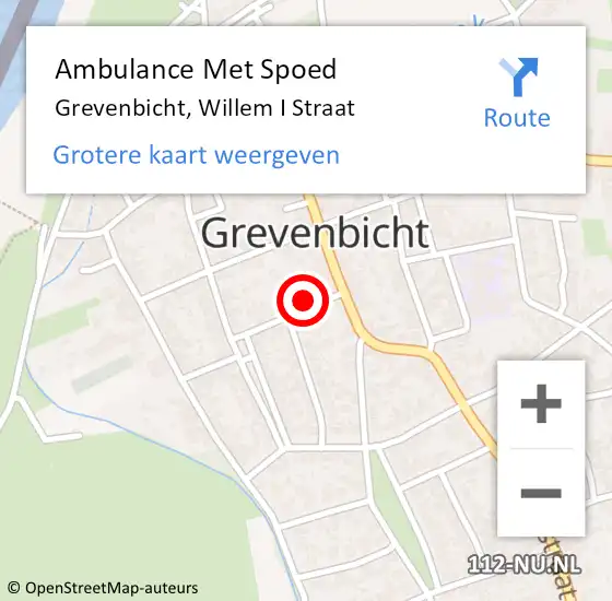 Locatie op kaart van de 112 melding: Ambulance Met Spoed Naar Grevenbicht, Willem I Straat op 10 september 2013 04:42