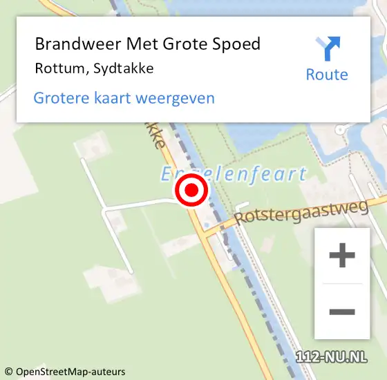 Locatie op kaart van de 112 melding: Brandweer Met Grote Spoed Naar Rottum, Sydtakke op 29 november 2024 10:24