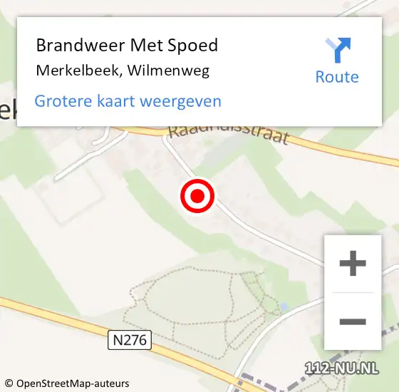 Locatie op kaart van de 112 melding: Brandweer Met Spoed Naar Merkelbeek, Wilmenweg op 29 november 2024 10:35