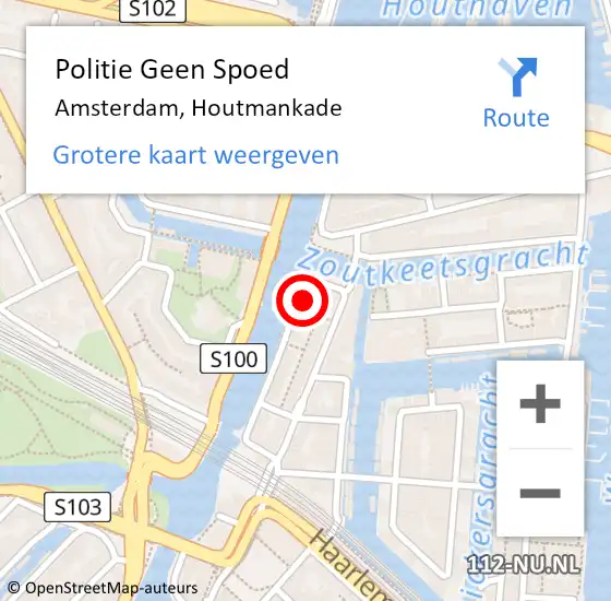 Locatie op kaart van de 112 melding: Politie Geen Spoed Naar Amsterdam, Houtmankade op 29 november 2024 10:35