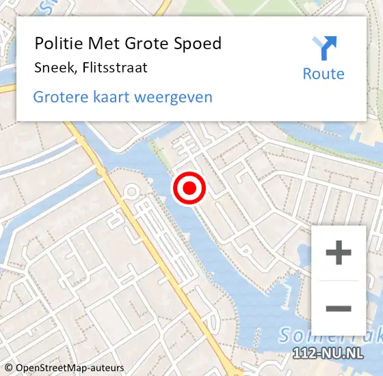 Locatie op kaart van de 112 melding: Politie Met Grote Spoed Naar Sneek, Flitsstraat op 29 november 2024 10:45