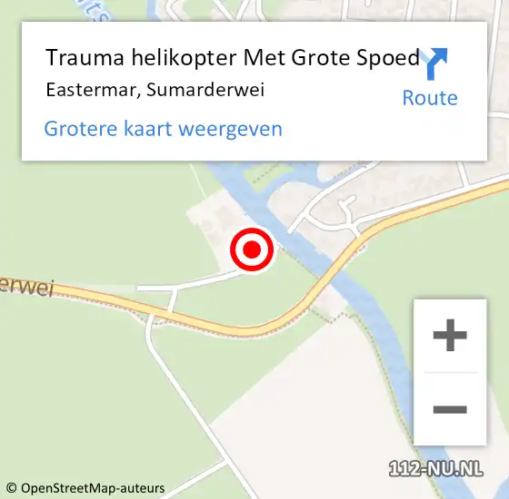 Locatie op kaart van de 112 melding: Trauma helikopter Met Grote Spoed Naar Eastermar, Sumarderwei op 29 november 2024 10:51