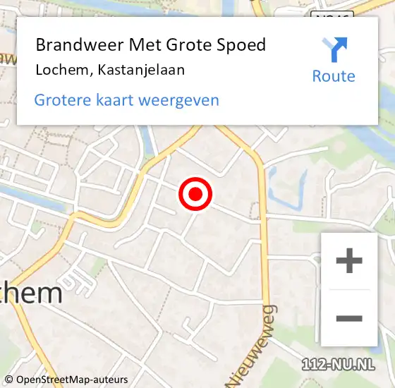 Locatie op kaart van de 112 melding: Brandweer Met Grote Spoed Naar Lochem, Kastanjelaan op 29 november 2024 11:42