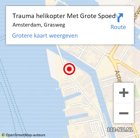 Locatie op kaart van de 112 melding: Trauma helikopter Met Grote Spoed Naar Amsterdam, Grasweg op 29 november 2024 11:54