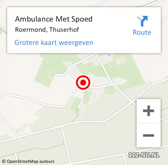 Locatie op kaart van de 112 melding: Ambulance Met Spoed Naar Roermond, Thuserhof op 29 november 2024 11:54