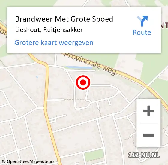 Locatie op kaart van de 112 melding: Brandweer Met Grote Spoed Naar Lieshout, Ruitjensakker op 29 november 2024 12:03