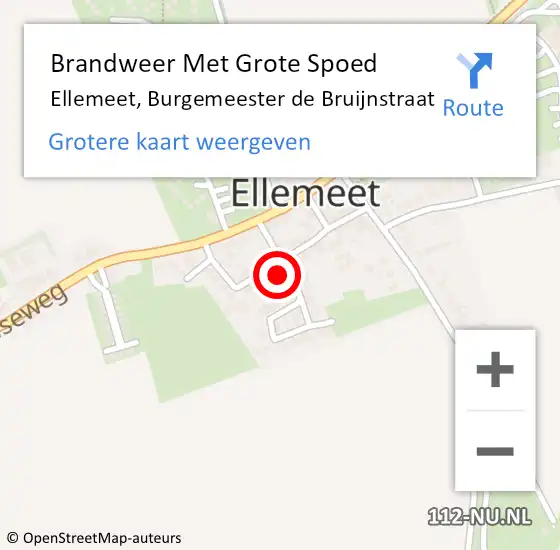 Locatie op kaart van de 112 melding: Brandweer Met Grote Spoed Naar Ellemeet, Burgemeester de Bruijnstraat op 29 november 2024 12:08