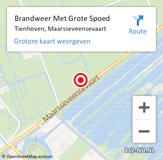 Locatie op kaart van de 112 melding: Brandweer Met Grote Spoed Naar Tienhoven, Maarsseveensevaart op 29 november 2024 12:31