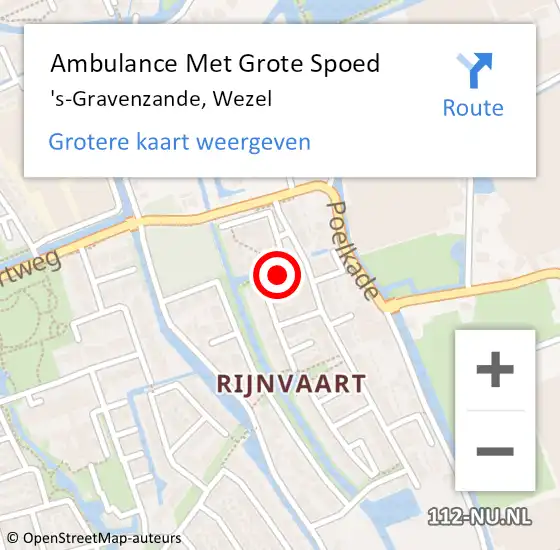 Locatie op kaart van de 112 melding: Ambulance Met Grote Spoed Naar 's-Gravenzande, Wezel op 29 november 2024 13:33