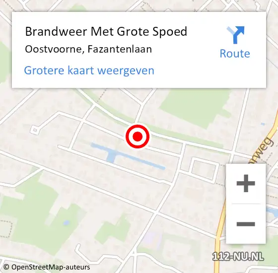 Locatie op kaart van de 112 melding: Brandweer Met Grote Spoed Naar Oostvoorne, Fazantenlaan op 29 november 2024 13:49