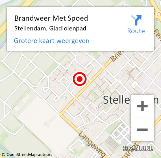 Locatie op kaart van de 112 melding: Brandweer Met Spoed Naar Stellendam, Gladiolenpad op 29 november 2024 13:50